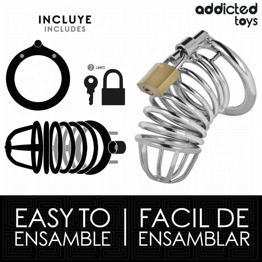 Cage Chasteté Iron Cell Métal Taille L - Addicted Toys