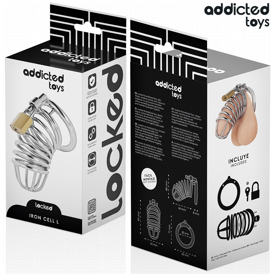 Cage Chasteté Iron Cell Métal Taille L - Addicted Toys