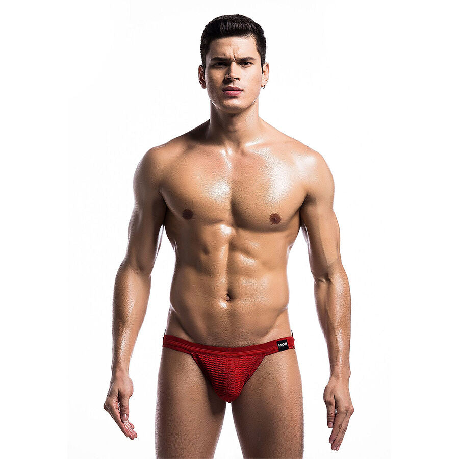 Maillot de Bain Jockstrap Fetish Rouge Taille L - MaleBasics - MOB