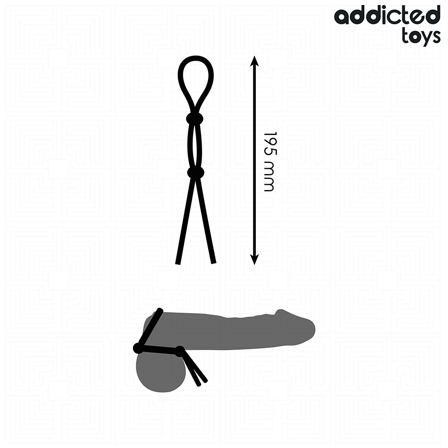 Anneau Pénien Corde Silicone Double Boucle - Addicted Toys