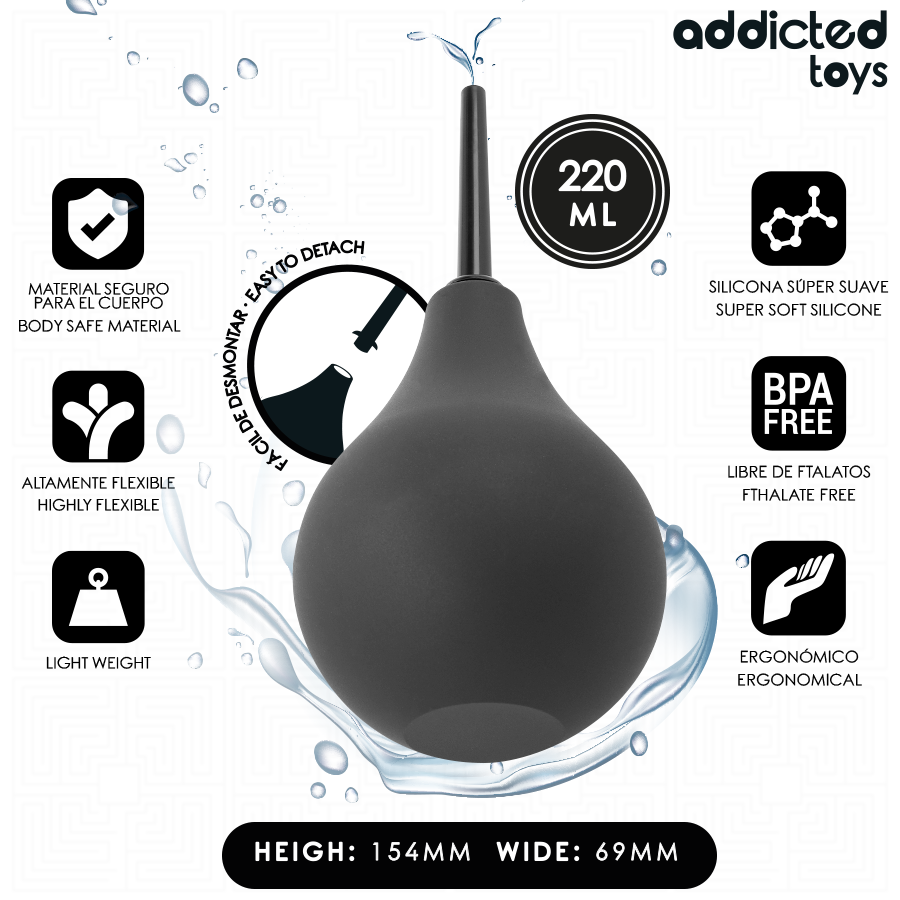 Poire à Lavement Anal de Voyage Taille L 220ml - Addicted Toys