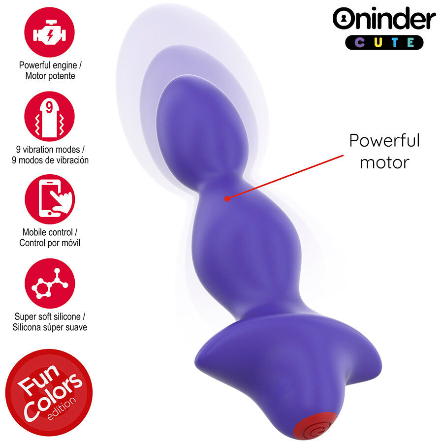 Plug Anal Vibrant Connecté Oninder Cute Violet - Oninder