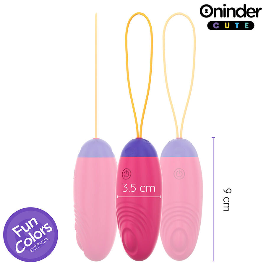 Oninder – Œuf vibrant connecté avec mouvement ondulatoire en silicone – Rose
