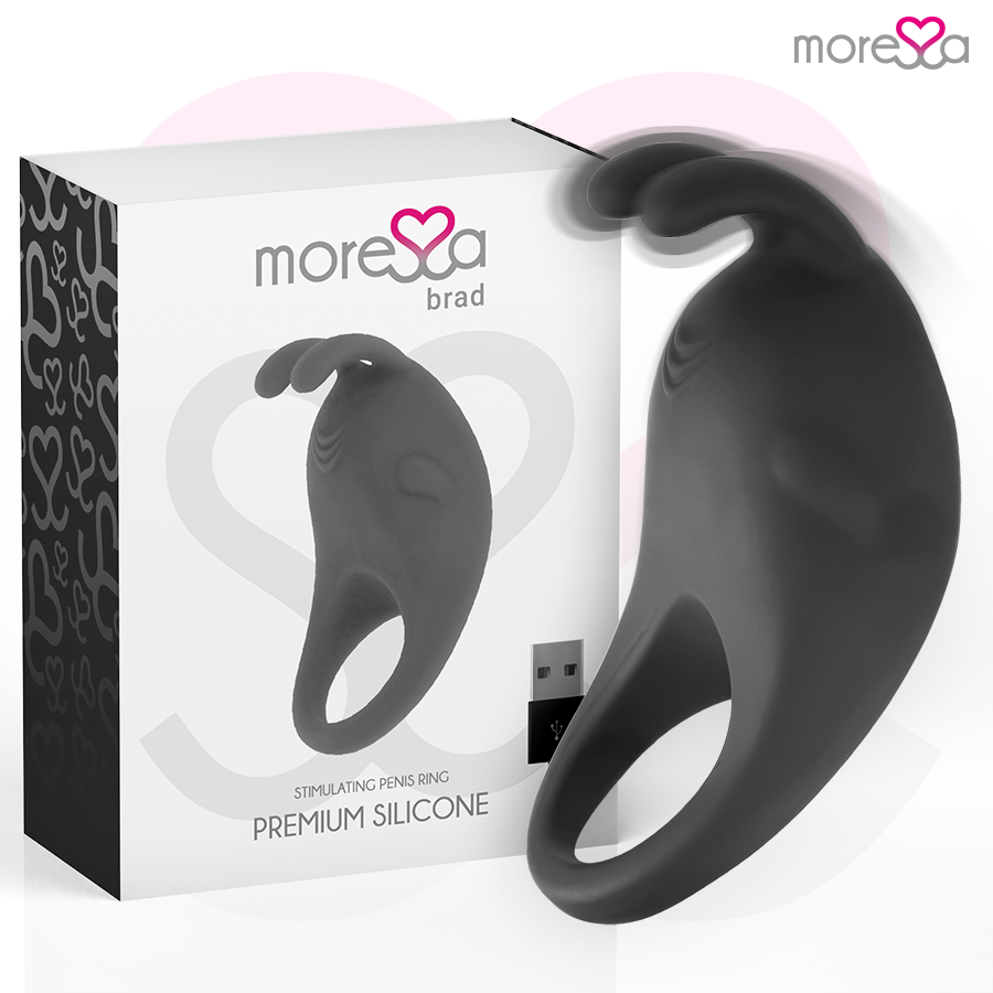 Anneau vibrant Brad premium en silicone rechargeable noir - Moressa - MORESSA