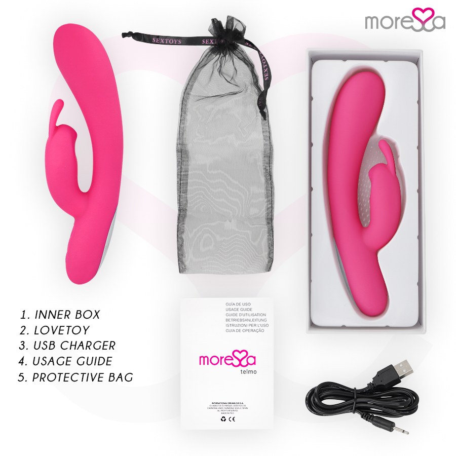 Vibromasseur lapin rechargeable Telmo en silicone - Moressa - MORESSA