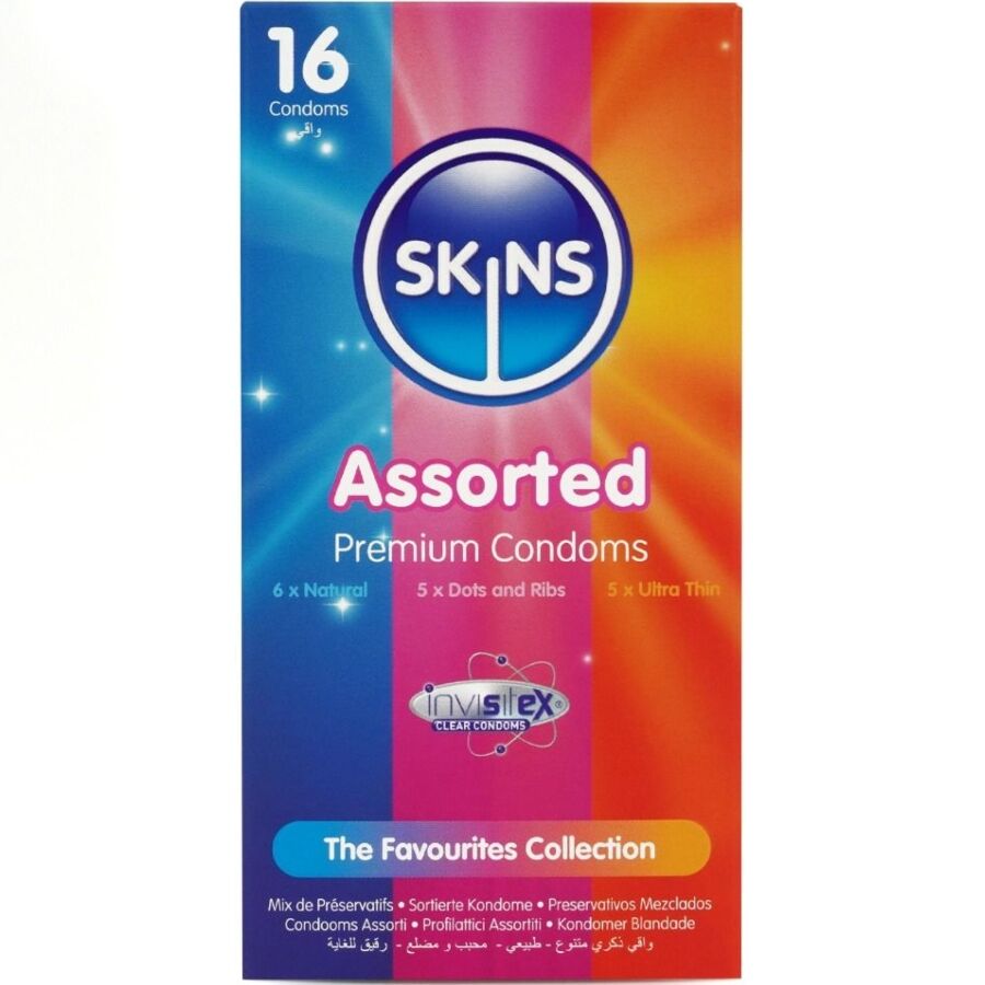 Préservatifs Pack Premium Assortis 16 pièces - Skins - SKINS