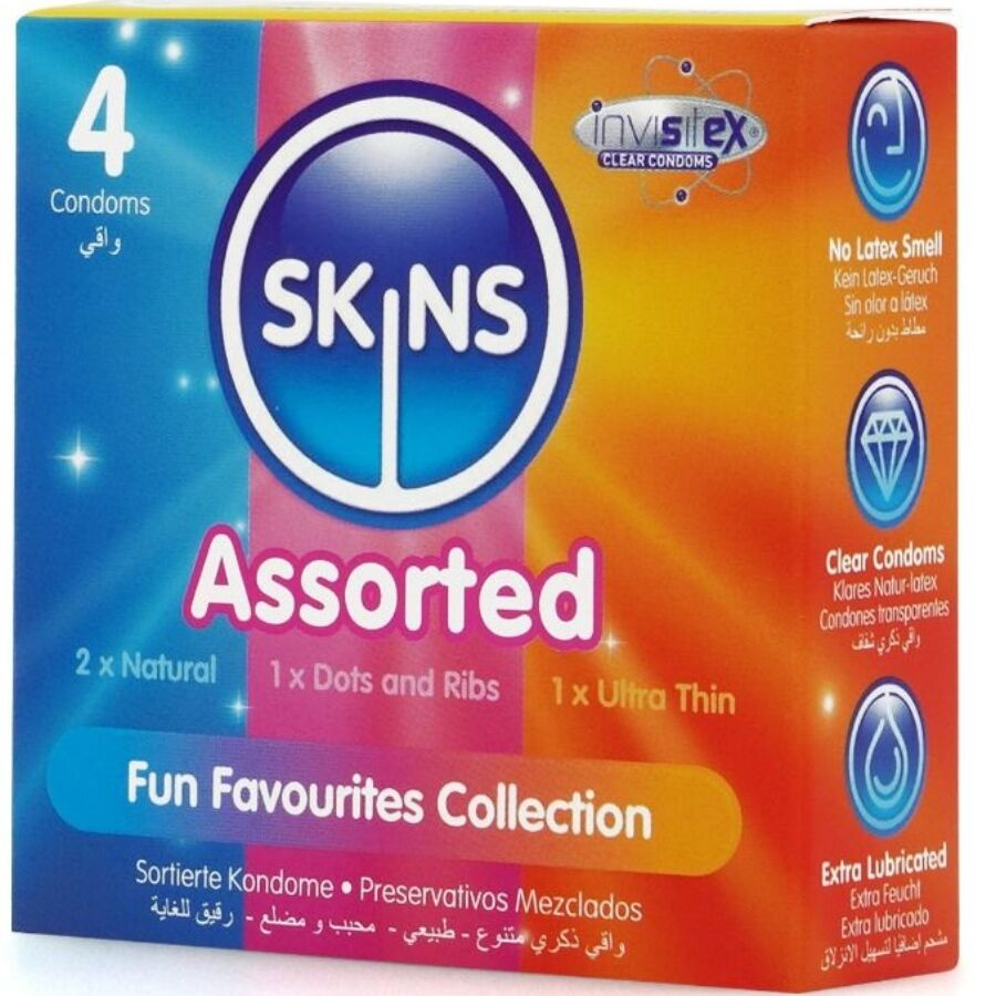 Pack Préservatifs Premium Assortis x4 Vanille - Skins - SKINS