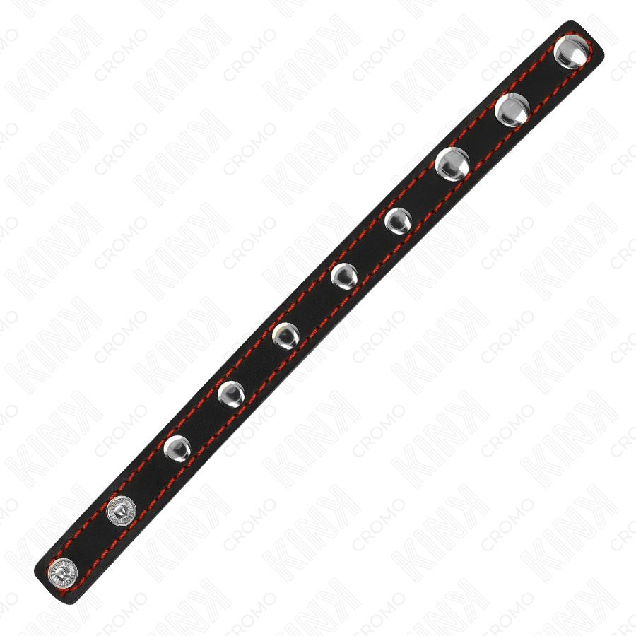 Anneau Pénien Cuir Fermeture Pression Doublure Rouge - KINK - KINK RING POWER