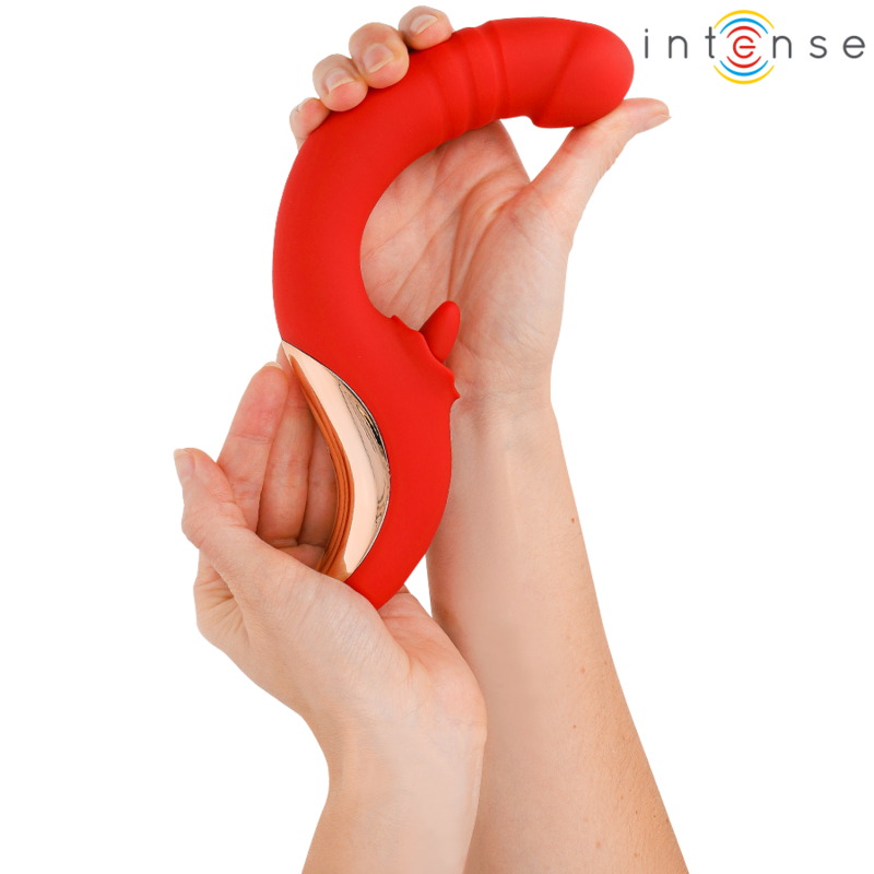Vibrateur Double Stimulation Paulina en U Rouge - Intense