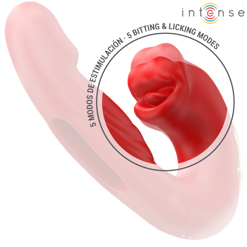 Vibrateur Double Nathy Bouche Stimulante Rouge - Intense