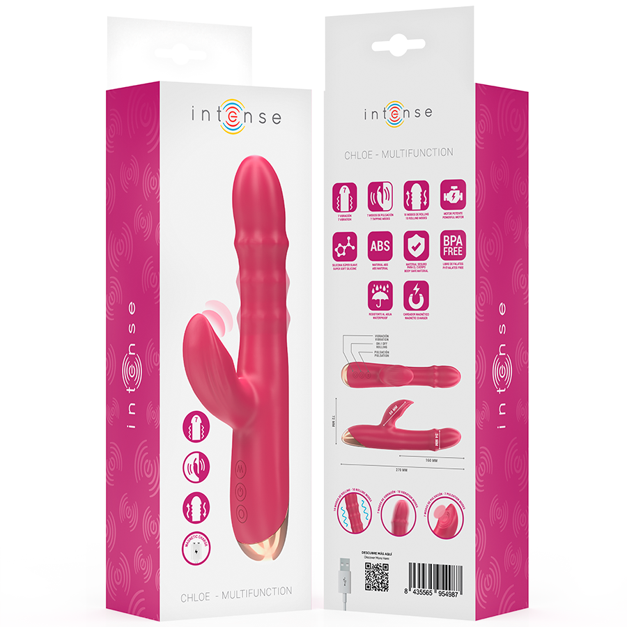 Vibrateur Multifonction Chloe 3 en 1 Rouge - Intense