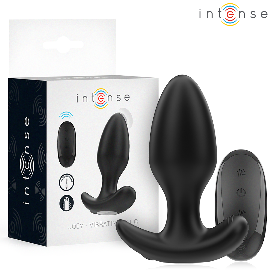 Plug Anal Vibrant Joey 10 Modes Noir Télécommande - Intense