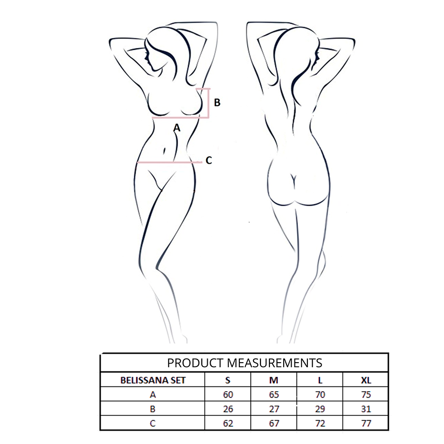 Ensemble Lingerie Transparent Belissana Noir L/XL - Passion