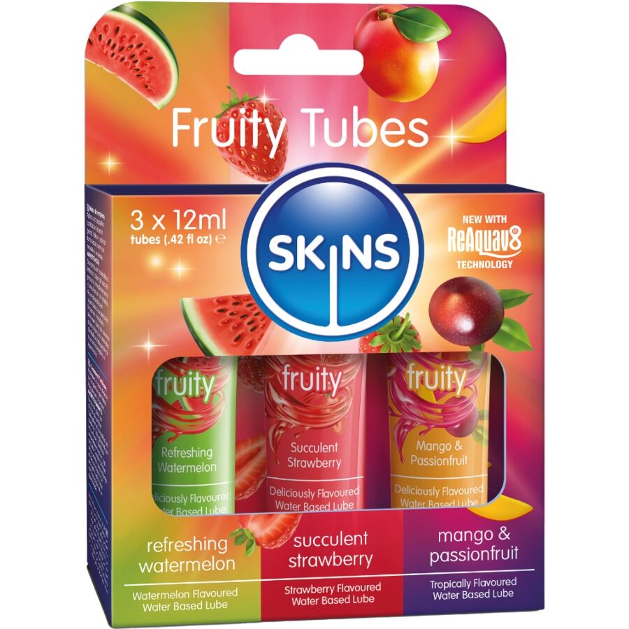 Kit de lubrifiants fruités pastèque, fraise et mangue 3 x 12 ml - Skins - SKINS