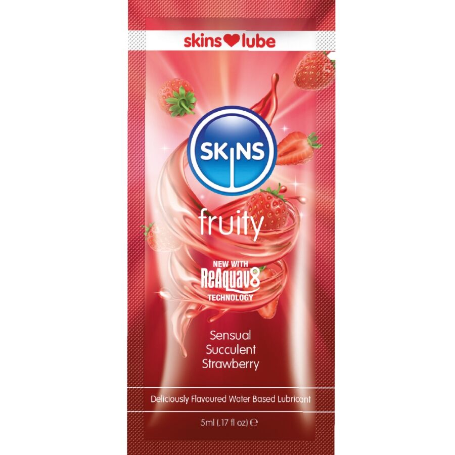 Lubrifiant fruité saveur fraise dose unique 5ml - Skins - SKINS