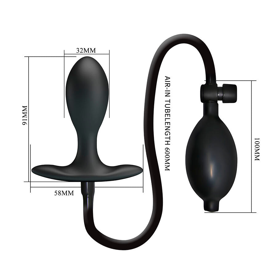Plug Anal Gonflable Silicone Noir - Mr Play