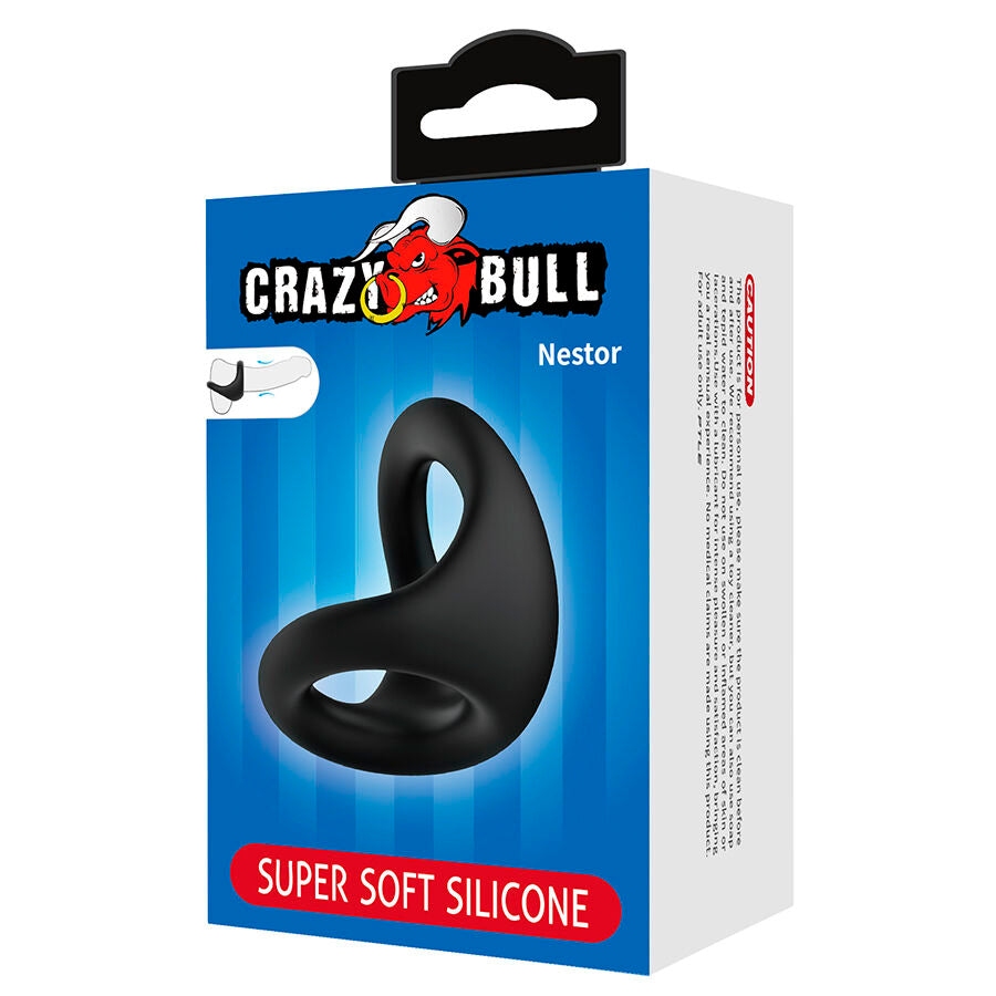 Anneau Pénien Double Nestor Ergonomique Noir - Crazy Bull
