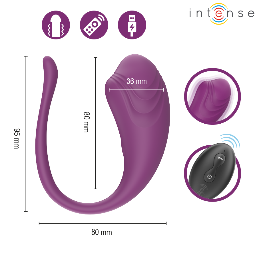 Œuf Vibrant Intense Olivia Purple avec Télécommande