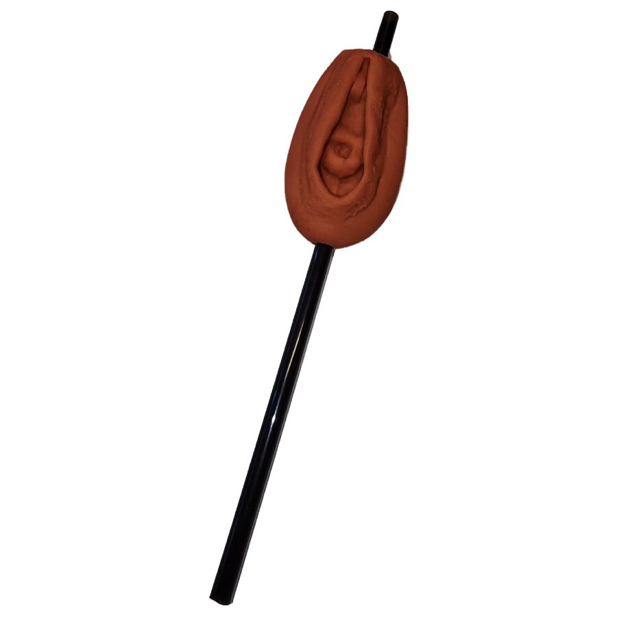 Paille Humoristique Vagin Ton Foncé - Diablo Picante