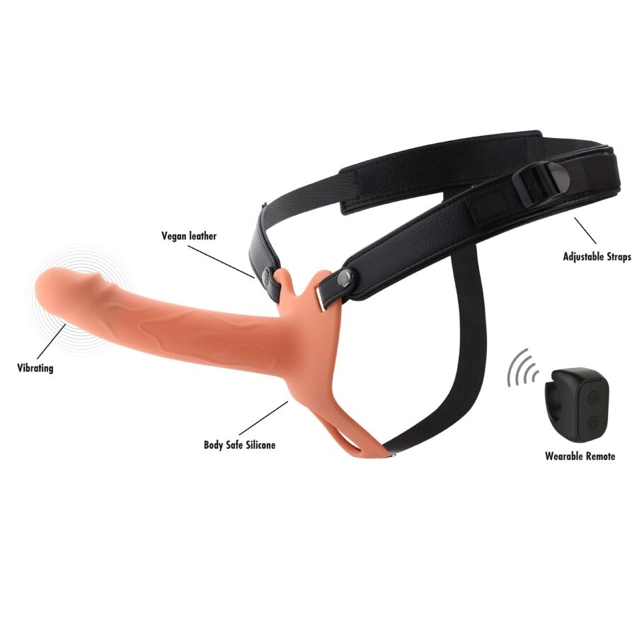 Manchon Pénis Vibrant Inferno avec Strap-On 18cm - Hidden Desire - HIDDEN DESIRE