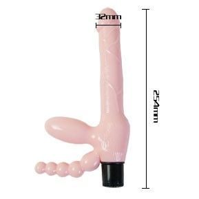 Baile - Gode ceinture sans Harnais avec Stimulateur Anal - 25,4 cm