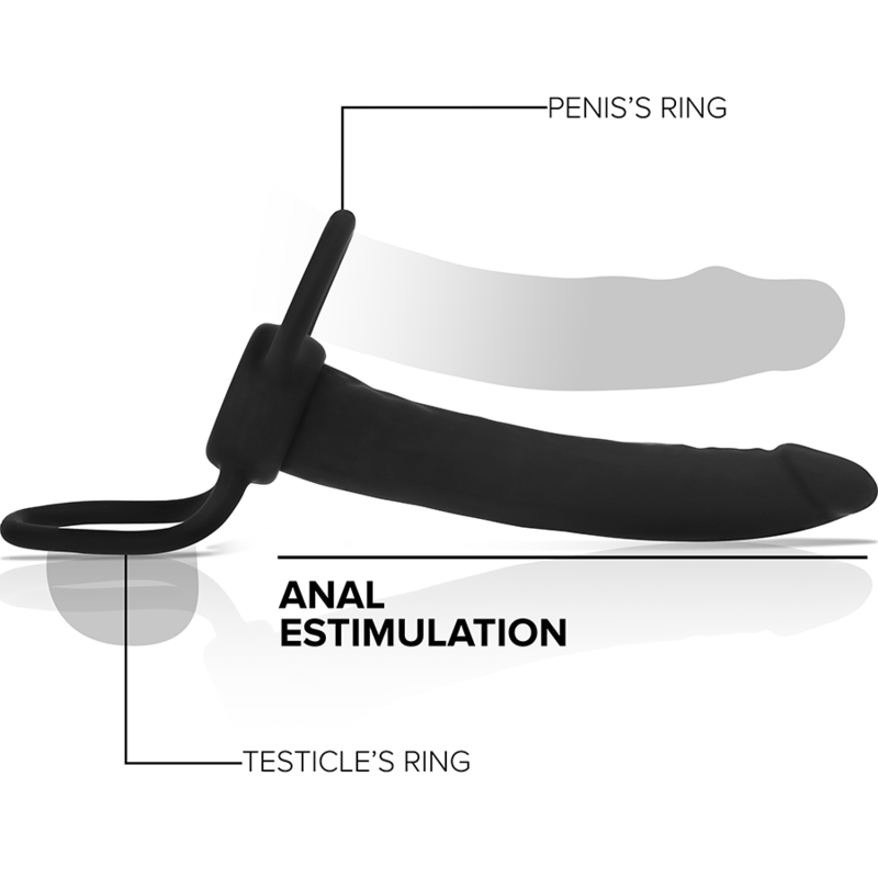 Gode Anal Cobi Onyx avec Anneaux Pénien 13 cm - Mythology