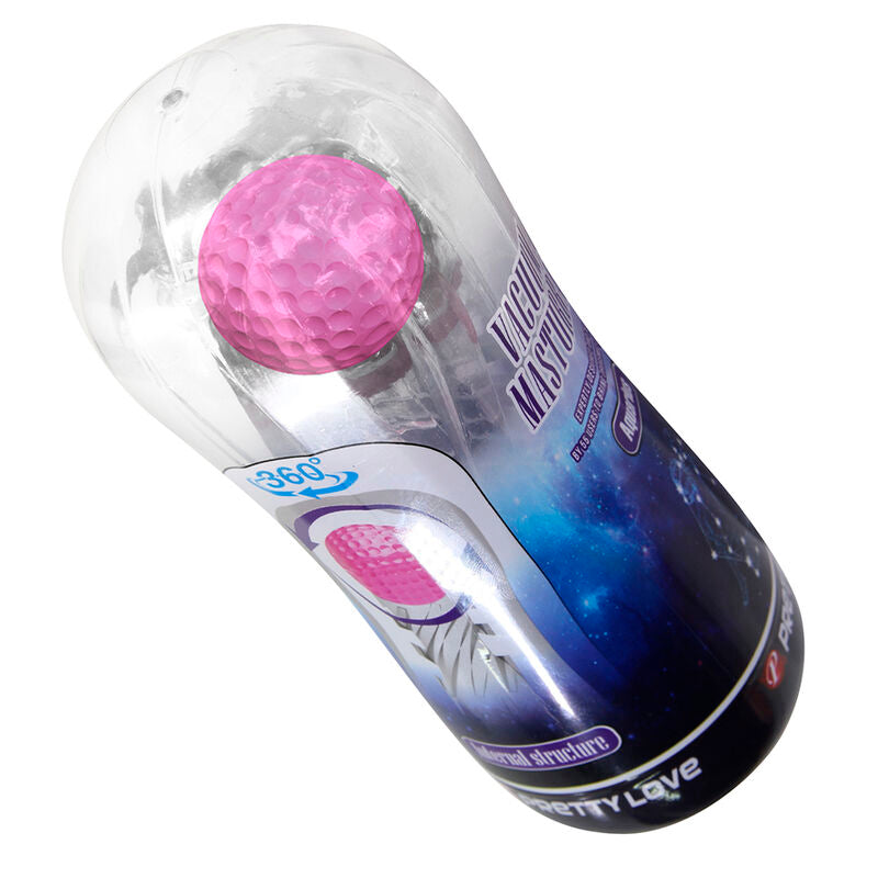 PRETTY LOVE - COUPE DE MASTURBATION TEXTURÉE À 360° TRANSPARENTE
