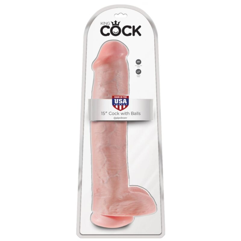 Realistischer Dildo mit Hoden und Saugfuß 38 cm - King Cock