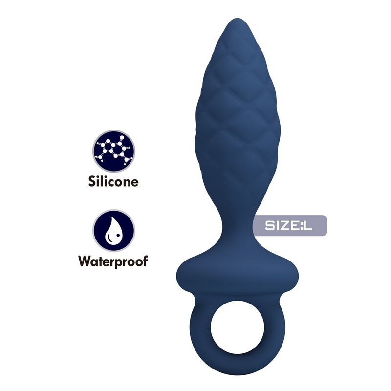 MR PLAY - PLUG ANAL TEXTURÉ AVEC ANNEAU BLEU L