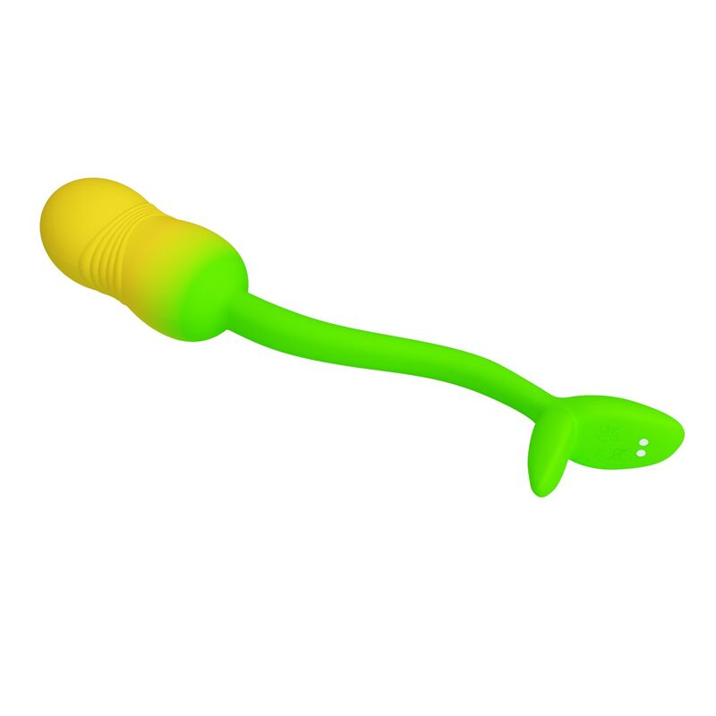 PRETTY LOVE - Å'UF VIBRANT CONTRÔLABLE PAR APPLICATION PULSEN 12 FONCTIONS RECHARGEABLE PAR USB VERT-JAUNE