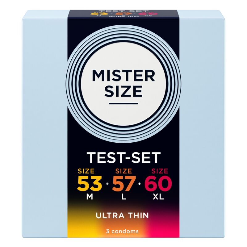 MISTER SIZE - PACK ÉCHANTILLON DE PRÉSERVATIFS TAILLE 53-57-60 MM (3 UNITÉS)