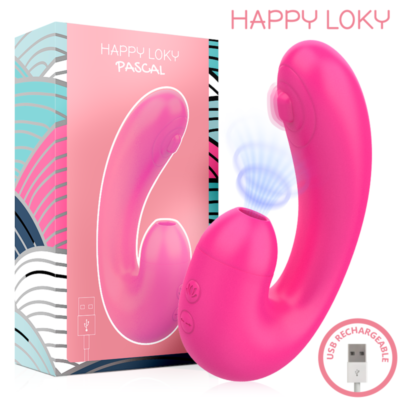 HAPPY LOKY - PASCAL STIMULATEUR DE POINT G À DOUBLE SUCCION ET PULSATION ROSE