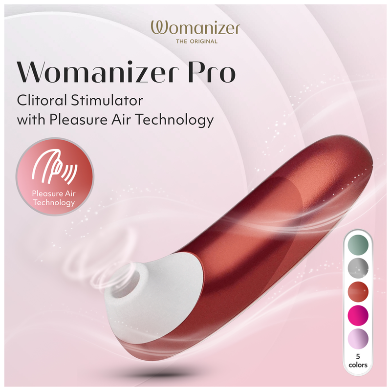 WOMANIZER - STIMULATEUR CLITORIAL PRO À SUCCION 11 NIVEAUX D'INTENSITÉ ROUGE BORDEAUX