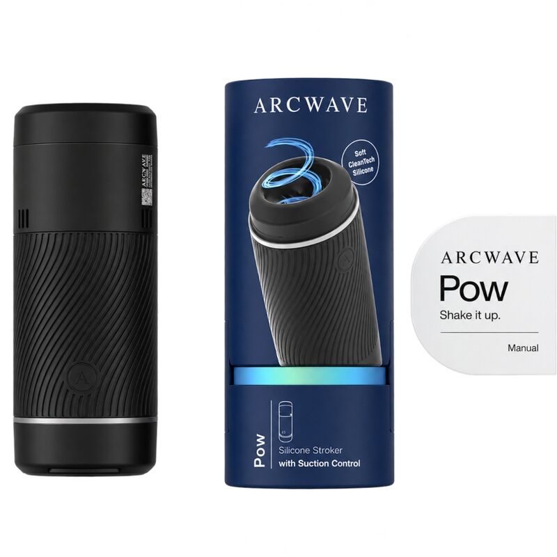 Arcwave Pow Stroker Manual Sextoy Masculin Aspiration Contrôlable Noir