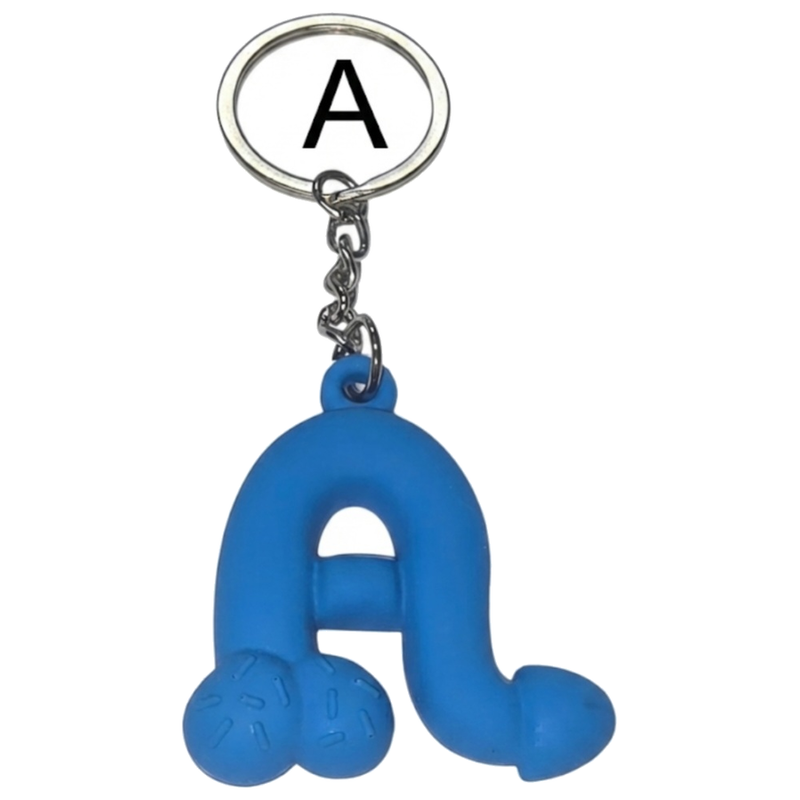 Porte-clés Pénis Bleu Parfumé Vanille Lettre A - Diablo Picante
