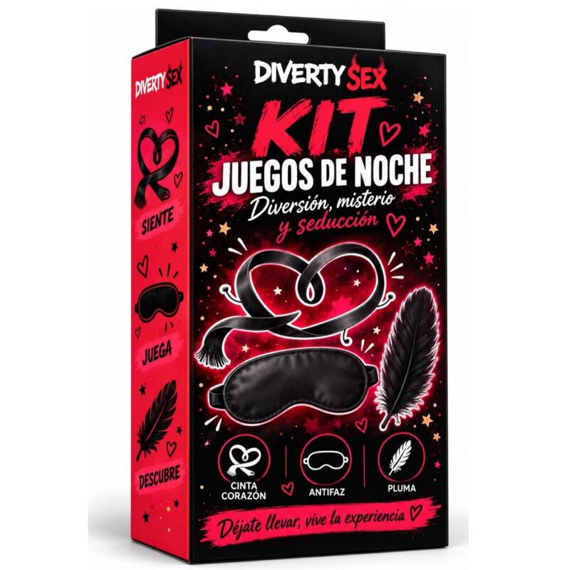 Ensemble Bondage Noir Ruban Adhésif, Bandeau et Plume - Diablo Picante
