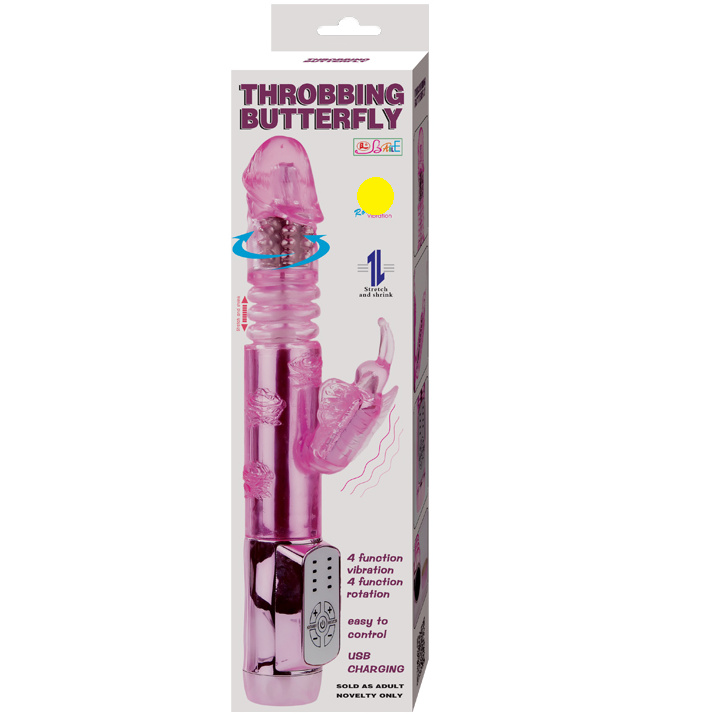 Baile - Vibro rabbit avec billes rotatives Throbbing Butterfly - Rose