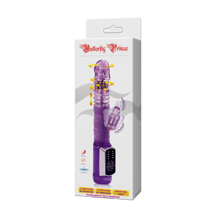 Baile - Vibro rabbit avec billes rotatives Butterfly Prince - Violet
