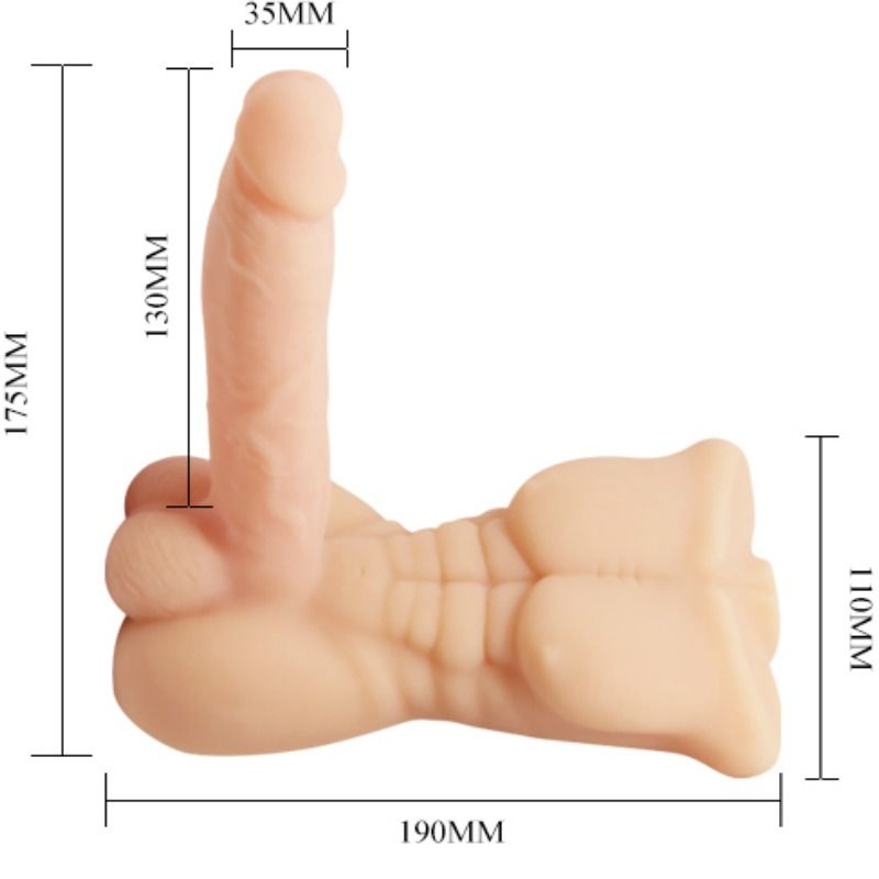 Baile - Buste Homme avec Gode Vibrant - 13 cm