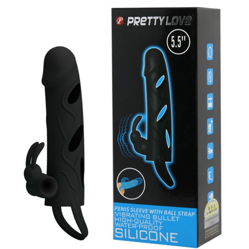 Gaine Pénienne Pretty Love Vibrante Texturée Noire - Pretty Love