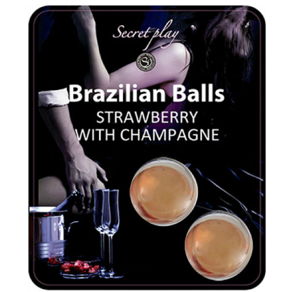 Secret Play - Boules de Massage Fraise & Champagne Brazilian Balls x2