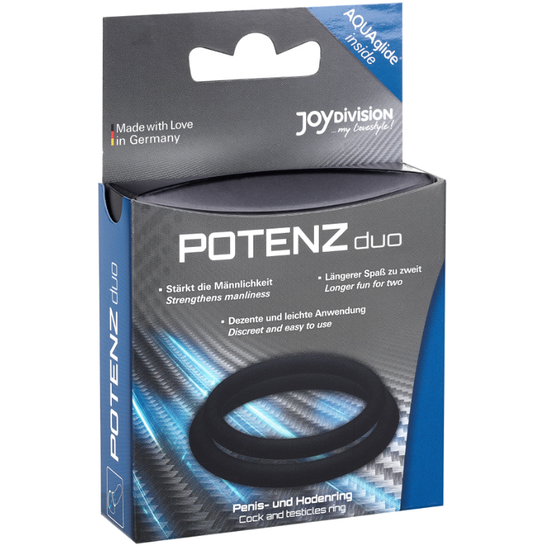 Kit 2 Anneaux Péniens POTENZduo Noir Taille M - JoyDivision