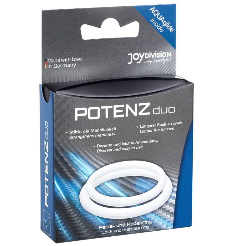 Cockrings POTENZduo Kit 2 Anneaux Blanc Taille M - JoyDivision