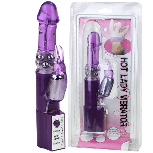 Baile - Vibro rabbit avec billes rotatives Hot Lady - Rose