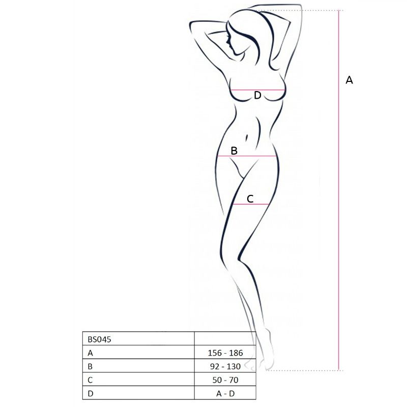 Bodystocking Résille BS045 Noir Taille Unique - Passion