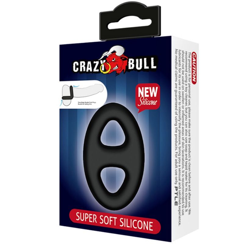 Anneau Pénien Double Bague Silicone Super Douce - Crazy Bull