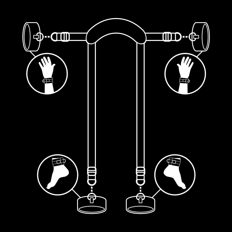 Fetish Submissive - Set Bondage avec Menottes Poignets & Chevilles