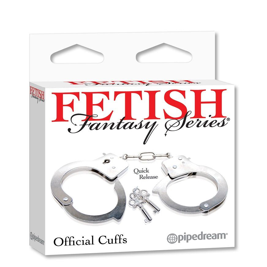 Menottes BDSM Métal Nickelé avec Clés - Fetish Fantasy
