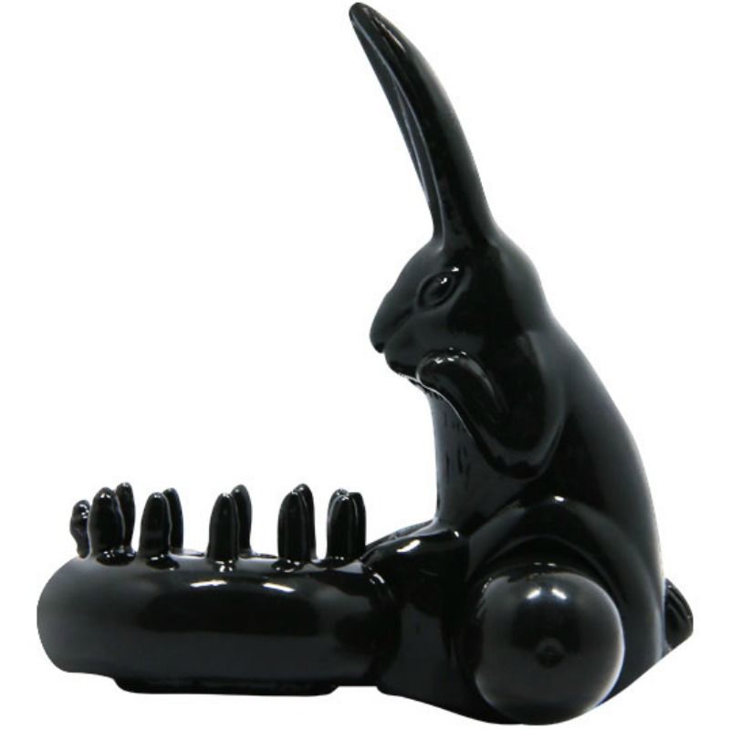 Baile - Anneau Pénien Vibrant en Forme de Lapin Sweet Ring - Noir