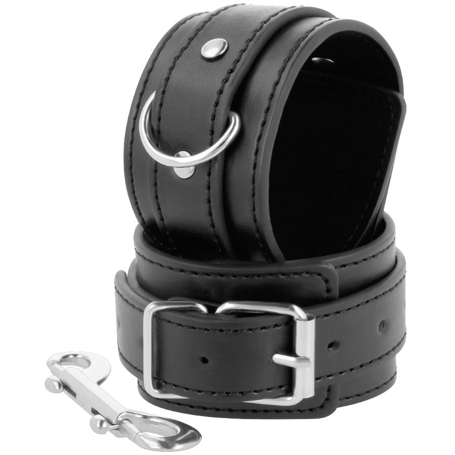 Darkness – Menottes BDSM en Cuir Noir Réglables